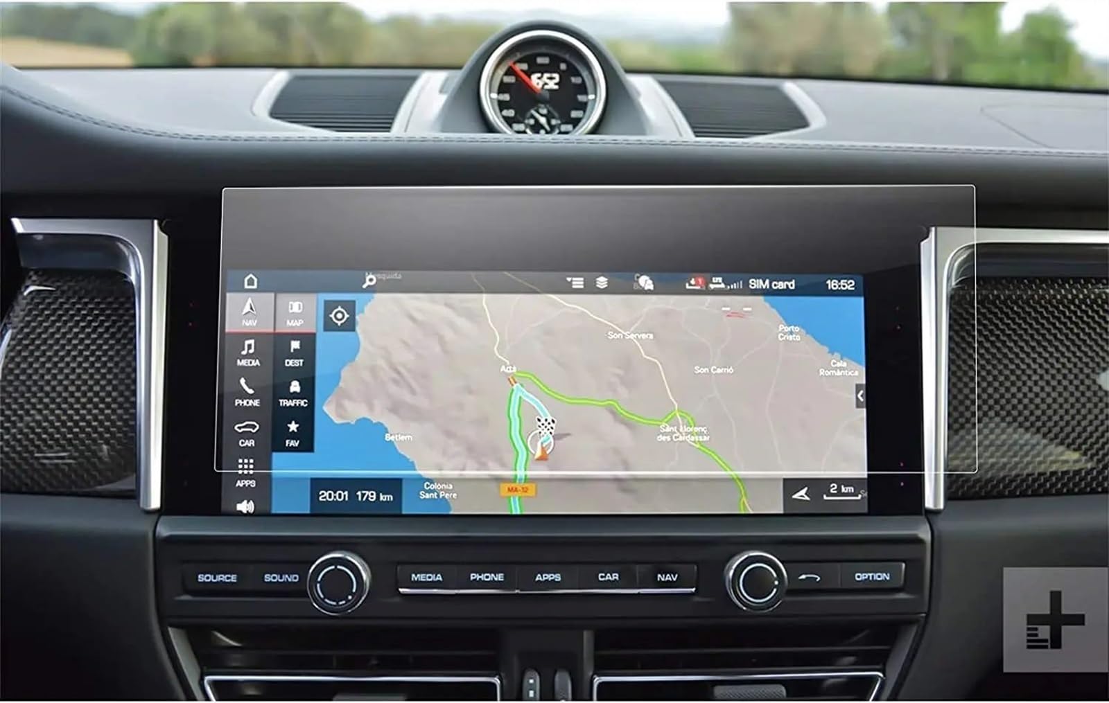 LISROEU Kompatibel Mit Porsche Für Macan 2019 2020 2021 2022 2023 10,9 Zoll Auto-GPS-Navigation Displayschutzfolie Aus Gehärtetem Glas Auto GPS Bildschirmschutz von LISROEU