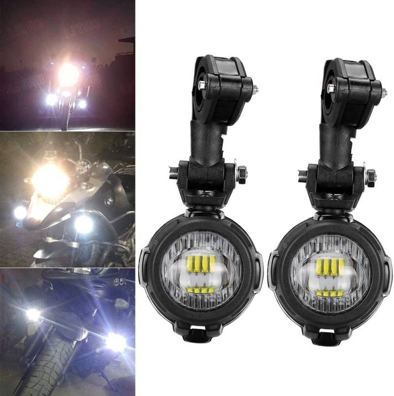 MARCHFA KOLOME Motorrad Zusatzscheinwerfer Led für Fahrrad ATV Traktor Gabelstapler Boot Universal Led Scheinwerfer Nebelscheinwerfer Hilfslampe (2ST Lich) von MARCHFA