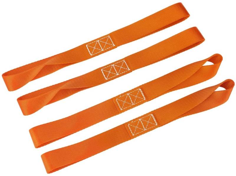 LITTOU KOLOME 1" x 12" Doppelschlaufen Zurrschlaufen Schlaufen Spanngurte für Motorrad, ATV, UTV, Fahrrad - 2300 Lbs (Orange, 4 Stück) von LITTOU