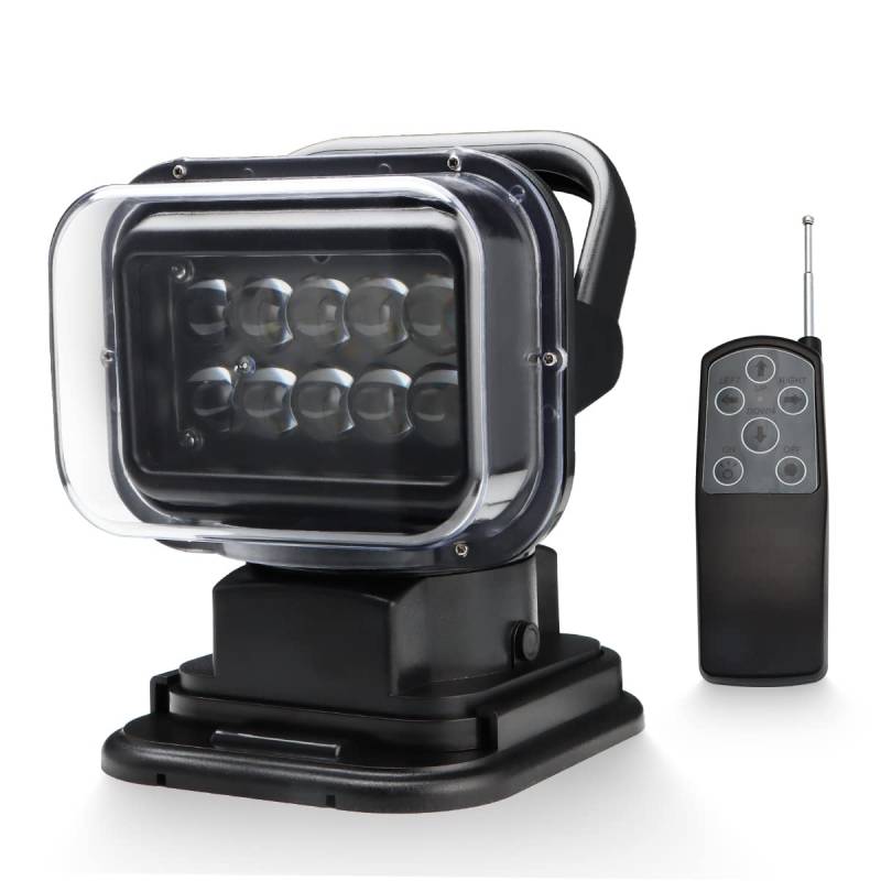 MARCHFA LED Suchscheinwerfer Arbeitsleuchte Funkfernsteuerbar mit Magnetfuß Suchlicht - CREE Chip Wetterfest 360 Grad Drehbar für Auto Offroad Jagd Boot Garden 50 W DC 12V (Hoch) von MARCHFA