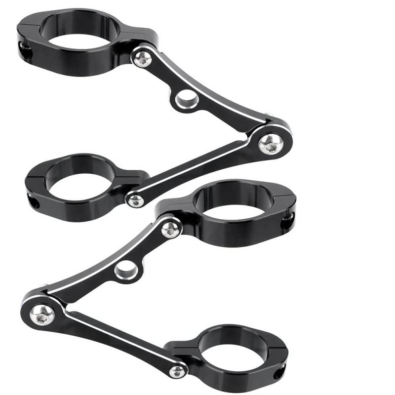 LIUCHUCHU Motorrad Scheinwerferhalter 1 Paar Motorrad Scheinwerferhalterung Scheinwerfer Halter Universal Moto Zubehör Gabel Tube Mount Clamp 39mm-41mm Motorrad Scheinwerfer(Black and Silver) von LIUCHUCHU