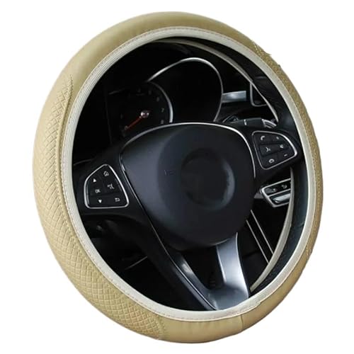 Lenkradbezug Universal Auto Lenkrad Abdeckung Skidproof Auto Lenkrad Abdeckung Auto-Styling Auto Zubehör Auto Lenkradbezug(Beige) von LIUCHUCHU