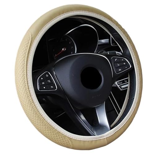 Lenkradbezug Universelle Auto-Lenkradabdeckung, 38 cm, Auto-Styling, rutschfeste Auto-Lenkradabdeckung Auto Lenkradbezug(Beige) von LIUCHUCHU