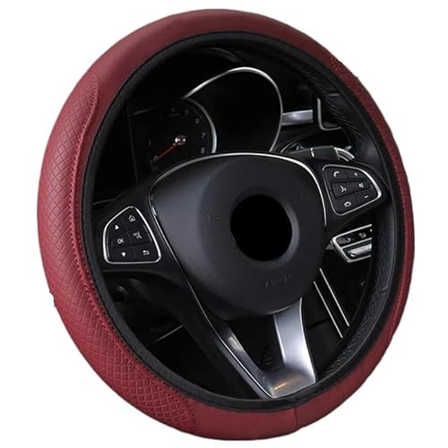 Lenkradbezug Universelle Auto-Lenkradabdeckung, 38 cm, Auto-Styling, rutschfeste Auto-Lenkradabdeckung Auto Lenkradbezug(Wine Red) von LIUCHUCHU