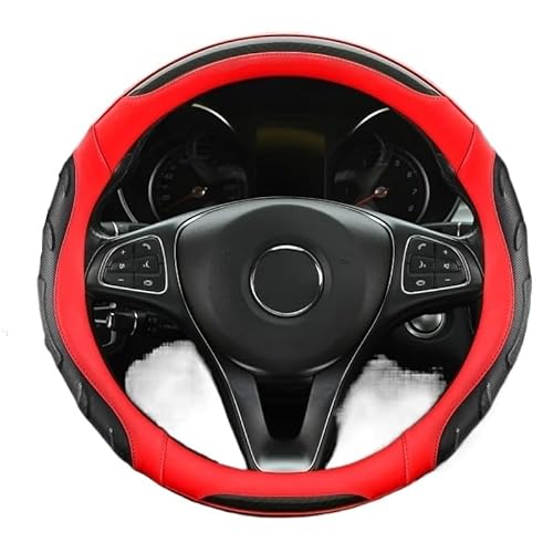 Lenkradbezug Vier-Jahreszeiten-Universal-Autozubehör for Auto-Lenkradabdeckung Auto Lenkradbezug(Black Red) von LIUCHUCHU