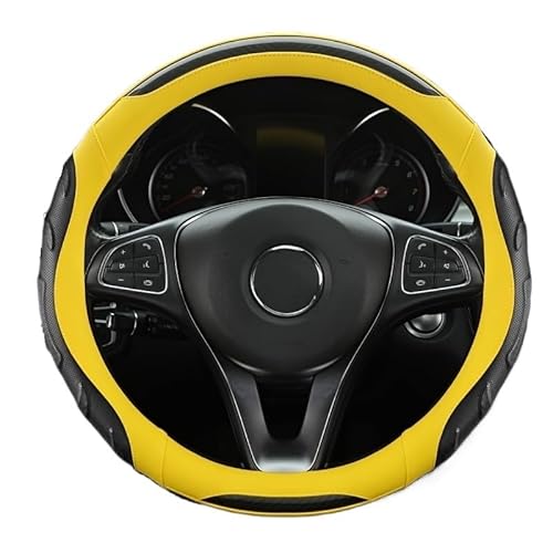 Lenkradbezug Vier-Jahreszeiten-Universal-Autozubehör for Auto-Lenkradabdeckung Auto Lenkradbezug(Black Yellow) von LIUCHUCHU