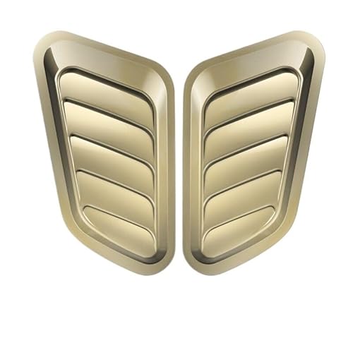 Lufteinlass Motorhaube 1 paar Universal-Carbon Faser Auto Dekorative Cell Air Flow Intake Hood Scoop Bonnet Vent ABS Abdeckung Aufkleber Dekoration Styling AutoentlüFtung Luftstrom Dekor(Gold) von LIUCHUCHU