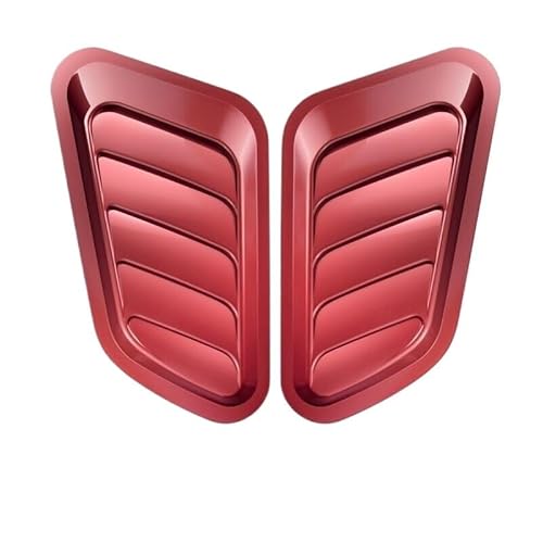 Lufteinlass Motorhaube 1 paar Universal-Carbon Faser Auto Dekorative Cell Air Flow Intake Hood Scoop Bonnet Vent ABS Abdeckung Aufkleber Dekoration Styling AutoentlüFtung Luftstrom Dekor(Red) von LIUCHUCHU