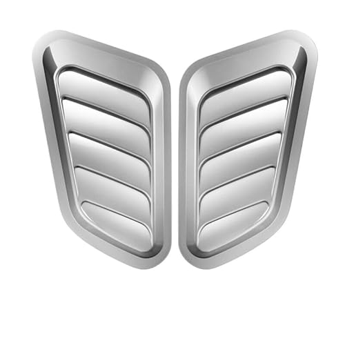 Lufteinlass Motorhaube 1 paar Universal-Carbon Faser Auto Dekorative Cell Air Flow Intake Hood Scoop Bonnet Vent ABS Abdeckung Aufkleber Dekoration Styling AutoentlüFtung Luftstrom Dekor(Silver) von LIUCHUCHU