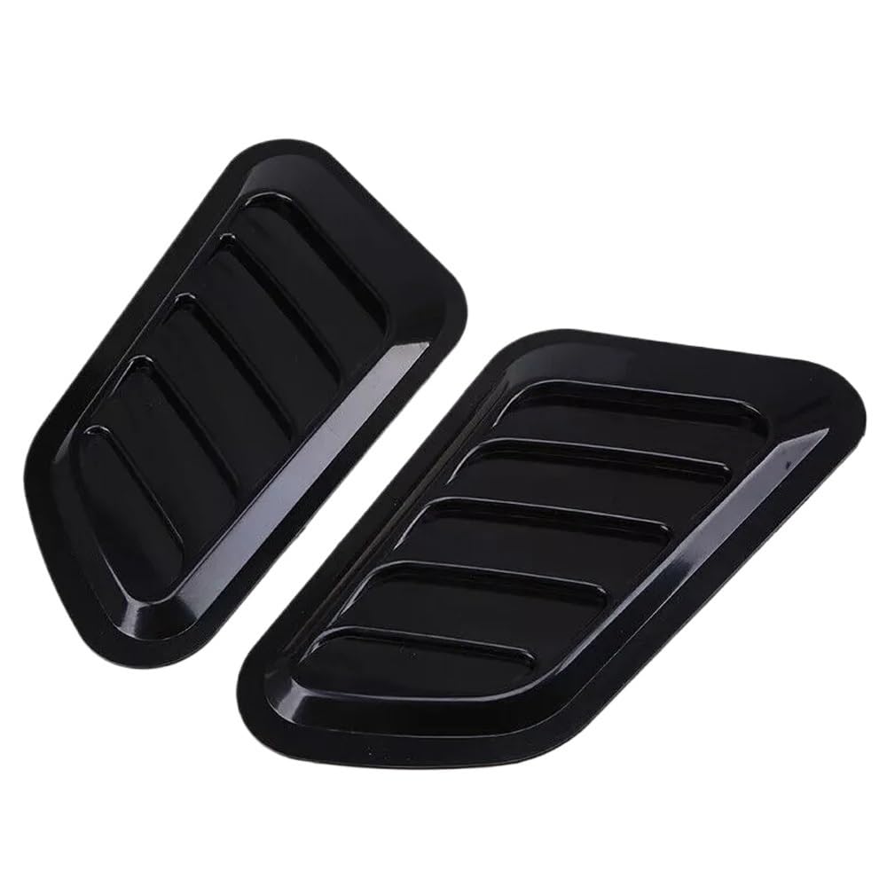 Lufteinlass Motorhaube 2 Stücke Universal ABS Kunststoff Auto Haube Dekoration Vent Scoop Abdeckung Luftstrom Ansaugseite Luftauslass Haube Auto Außen Zubehör AutoentlüFtung Luftstrom Dekor(Black side von LIUCHUCHU