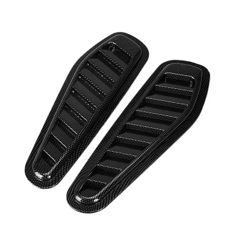 Lufteinlass Motorhaube 2 stücke Auto Air Flow Intake Hood Scoop Vent Motorhaube Abdeckung Universal ABS Auto Styling Dekorative Zubehör AutoentlüFtung Luftstrom Dekor(Carbon Fiber Color) von LIUCHUCHU