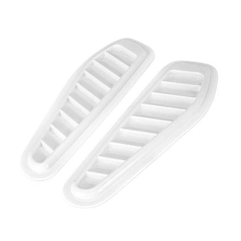 Lufteinlass Motorhaube 2 stücke Auto Air Flow Intake Hood Scoop Vent Motorhaube Abdeckung Universal ABS Auto Styling Dekorative Zubehör AutoentlüFtung Luftstrom Dekor(WHITE) von LIUCHUCHU