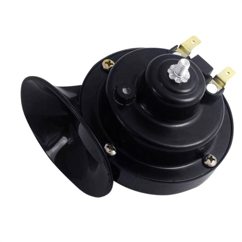 Motorrad Hupe 12V 48V 60V Motorrad Wasserdichtes Schneckenhorn Super Sound Monophonic Scooter Motorradzubehör Elektrisches Moped Horn Schwarz Autohupe(12V) von LIUCHUCHU