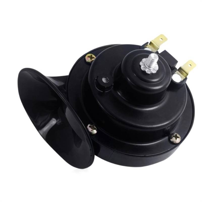 Motorrad Hupe 12V 48V 60V Motorrad Wasserdichtes Schneckenhorn Super Sound Monophonic Scooter Motorradzubehör Elektrisches Moped Horn Schwarz Autohupe(12V) von LIUCHUCHU