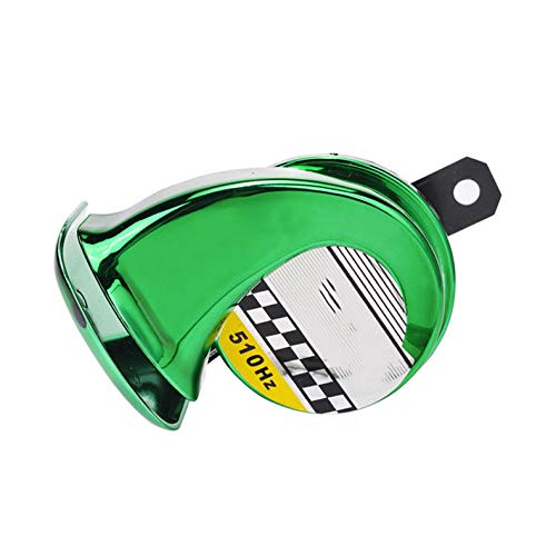 Motorrad Hupe Auto Motorrad Hupen 12V 130dB Snail Air Horn Wasserdichte Snail Air Horn Sirene Lauter Ton 510hz for LKW Motorrad Boot Autohupe(Green) von LIUCHUCHU