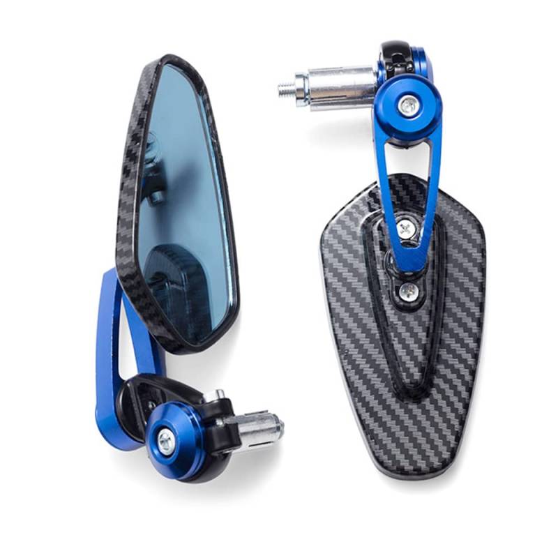 Motorrad Spiegel Motorradlenker Rückspiegel 22mm Roller Spiegel(Blue) von LIUCHUCHU