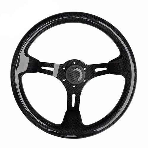 Sportlenkrad 330 mm Kohlefaser-Lenkrad, 13 Zoll Deep Dish Racing Nachrüst-Lenkrad SportlenkräDer von LIUCHUCHU