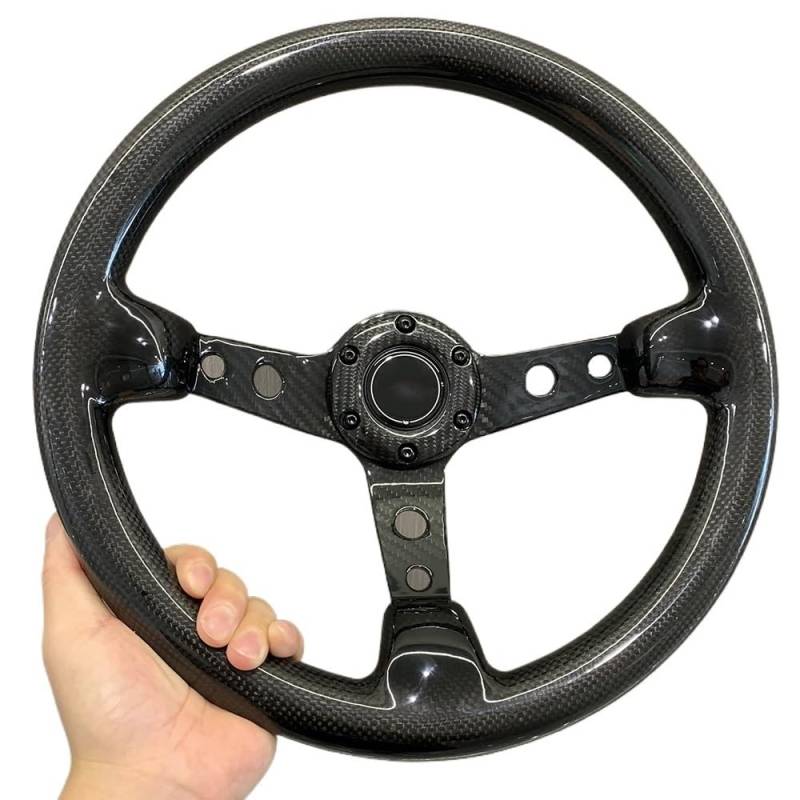 Sportlenkrad Carbon Fiber Lenkrad 330mm Auto Sport Racing Drift Deep Dish Lenkrad for Universal SportlenkräDer(001-GZFXP319-05) von LIUCHUCHU