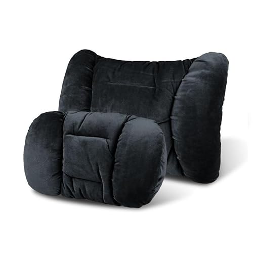 Auto Nackenkissen Lendenkissen für Accord 2008-2015, Kopfstütze für Autositz Lendenwirbelstützkissen für Auto Rückenkissen Autozubehör,Black-Neck Pillow+Lumbar Pillow von LIUFA