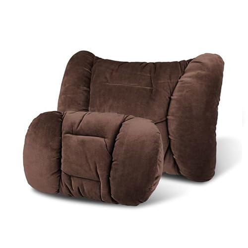 Auto Nackenkissen Lendenkissen für Audi S5 Cabriolet 2009-2016, Kopfstütze für Autositz Lendenwirbelstützkissen für Auto Rückenkissen Autozubehör,Brown-Neck Pillow+Lumbar Pillow von LIUFA