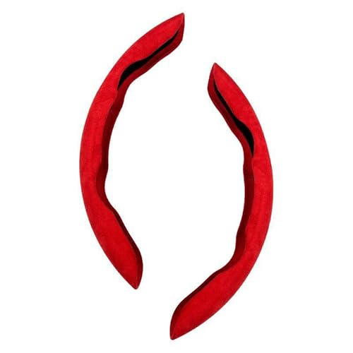 LIUFA Lenkradbezug für Auto für Peugeot 207 Coupe 2009-2014, Segmentierter Lenkradabdeckunge rutschfest Lenkradhülle Wildleder Lenkrad Abdeckung,Red von LIUFA