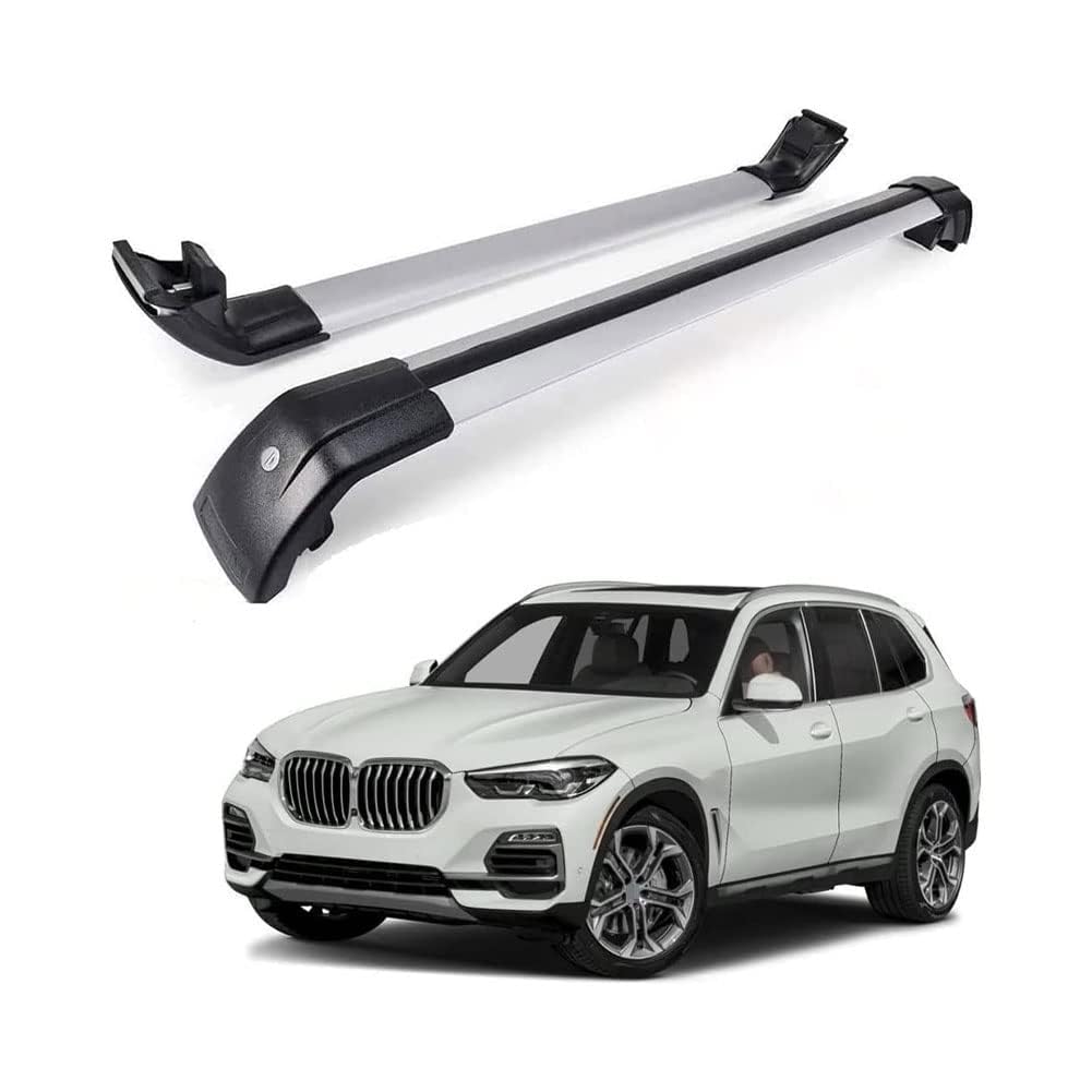 2 Stück Aluminium-Querträger für Autodachgepäckträger für BMW X5 G05 2019-2021, Auto Offene Dachreling Dachgepäckablage Diebstahl-Bars Auto Zubehör von LIULAOGEN
