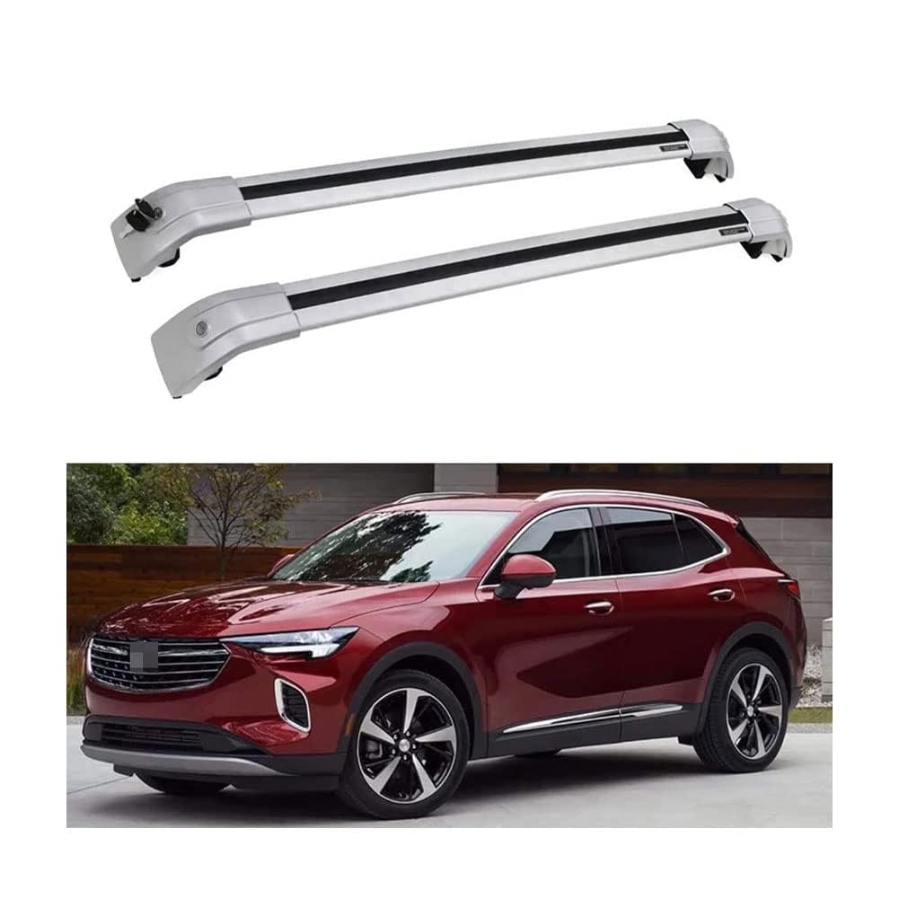 2 Stück Aluminium-Querträger für Autodachgepäckträger für Buick Envision 2020 2021, Auto Offene Dachreling Dachgepäckablage Diebstahl-Bars Auto Zubehör von LIULAOGEN