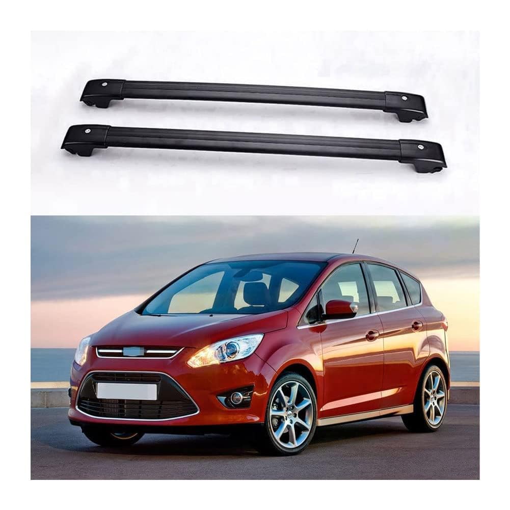 2 Stück Aluminium-Querträger für Autodachgepäckträger für Ford Grand C-MAX 2011-2018, Auto Offene Dachreling Dachgepäckablage Diebstahl-Bars Auto Zubehör von LIULAOGEN