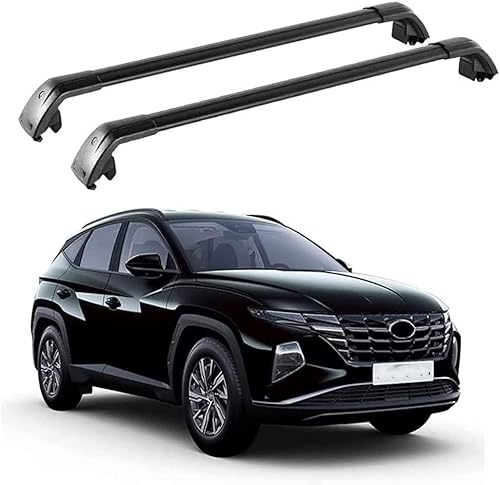 2 Stück Aluminium-Querträger für Autodachgepäckträger für Hyundai All New Tucson NX4 2021 2022, Auto Offene Dachreling Dachgepäckablage Diebstahl-Bars Auto Zubehör von LIULAOGEN