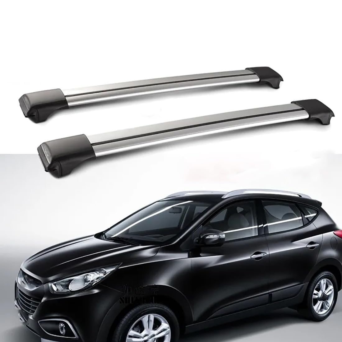 2 Stück Aluminium-Querträger für Autodachgepäckträger für Hyundai Ix35 (LM, EL, ELH) Tucson 2009-2020, Auto Offene Dachreling Dachgepäckablage Diebstahl-Bars Auto Zubehör von LIULAOGEN