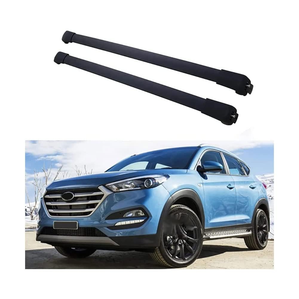 2 Stück Aluminium-Querträger für Autodachgepäckträger für Hyundai Tucson 2015-2019, Auto Offene Dachreling Dachgepäckablage Diebstahl-Bars Auto Zubehör von LIULAOGEN