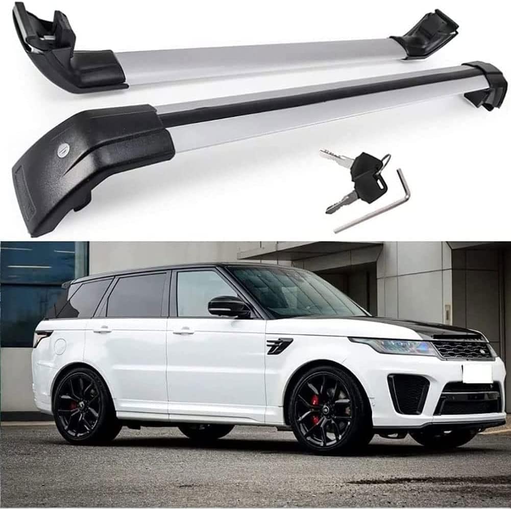 2 Stück Aluminium-Querträger für Autodachgepäckträger für Land Rover Range Rover Sport 2014-2022, Auto Offene Dachreling Dachgepäckablage Diebstahl-Bars Auto Zubehör von LIULAOGEN