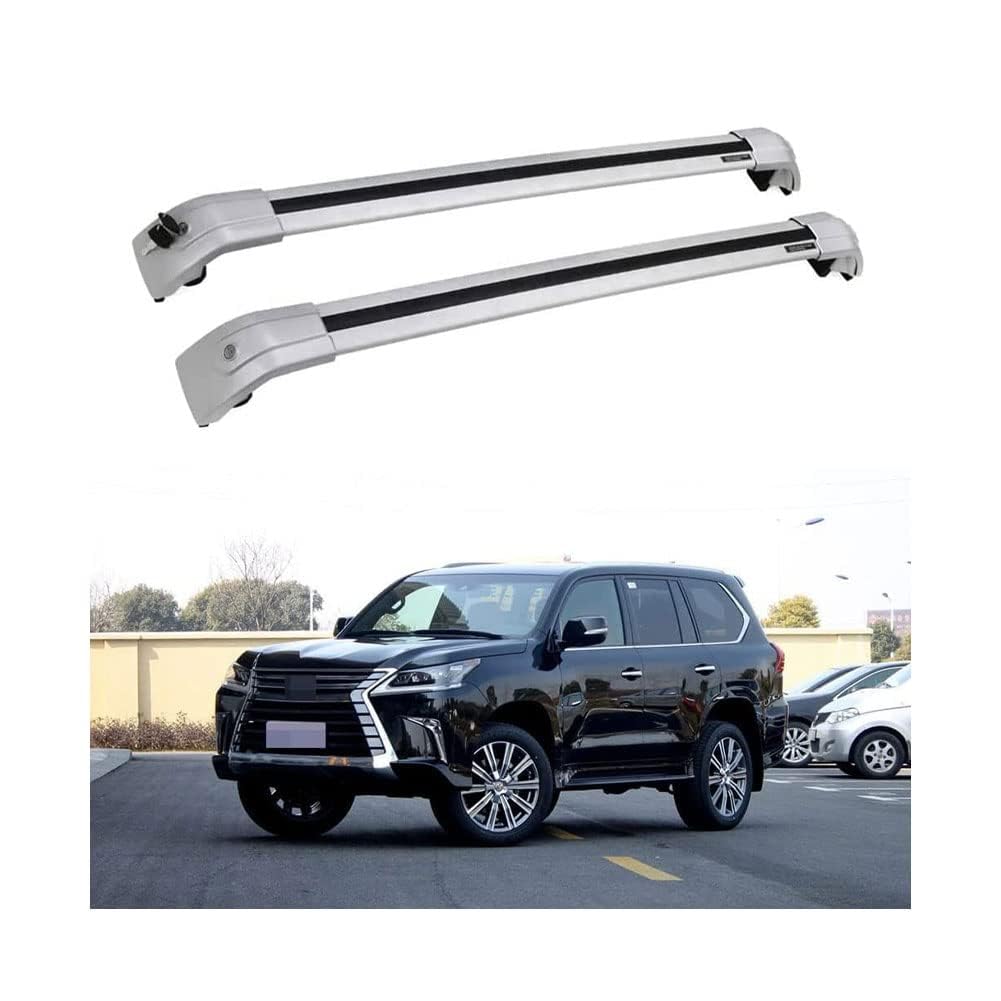 2 Stück Aluminium-Querträger für Autodachgepäckträger für Lexus LX LX570 SUV 2016-2018, Auto Offene Dachreling Dachgepäckablage Diebstahl-Bars Auto Zubehör von LIULAOGEN