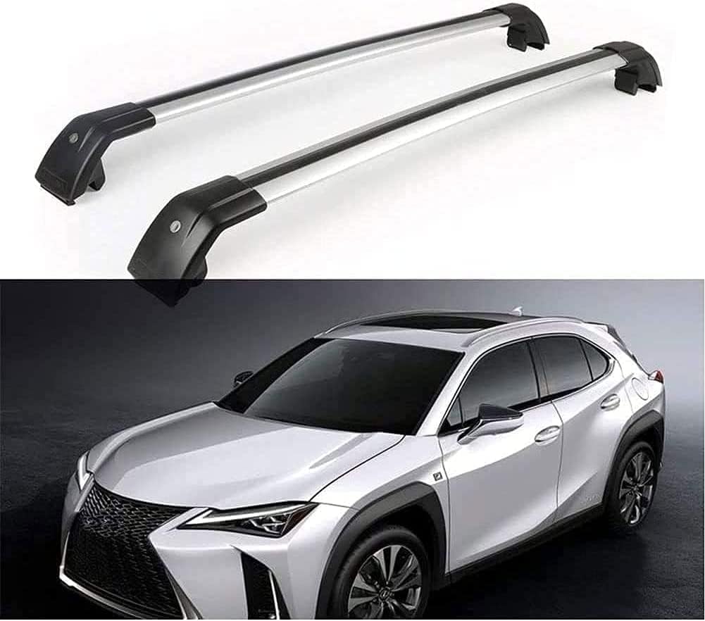 2 Stück Aluminium-Querträger für Autodachgepäckträger für Lexus UX UX200 UX250h 2019 2020, Auto Offene Dachreling Dachgepäckablage Diebstahl-Bars Auto Zubehör von LIULAOGEN