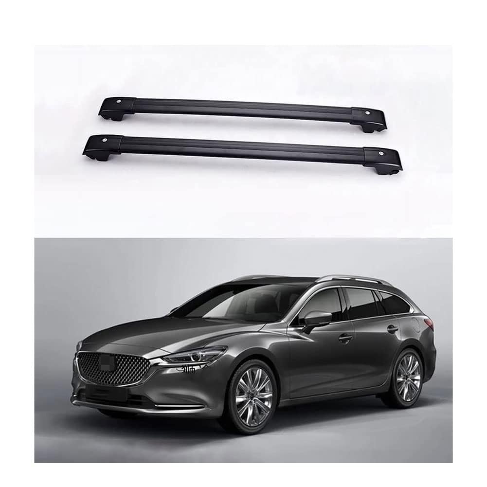 2 Stück Aluminium-Querträger für Autodachgepäckträger für Mazda 6 Estate 2018+, Auto Offene Dachreling Dachgepäckablage Diebstahl-Bars Auto Zubehör von LIULAOGEN