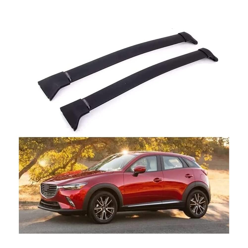 2 Stück Aluminium-Querträger für Autodachgepäckträger für Mazda CX-3 CX3 2016-2021, Auto Offene Dachreling Dachgepäckablage Diebstahl-Bars Auto Zubehör von LIULAOGEN