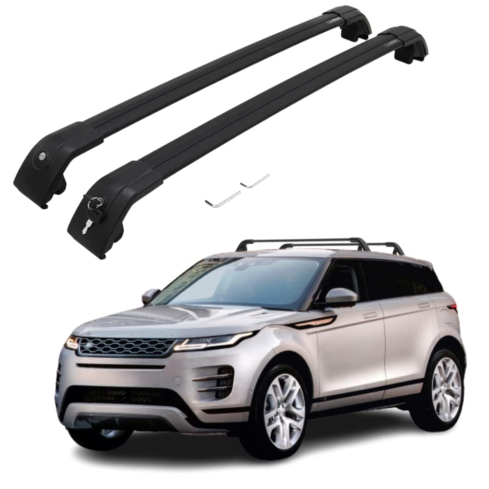 2 Stück Aluminium-Querträger für Autodachgepäckträger für Range Rover Evoque 2011-2022, Auto Offene Dachreling Dachgepäckablage Diebstahl-Bars Auto Zubehör von LIULAOGEN