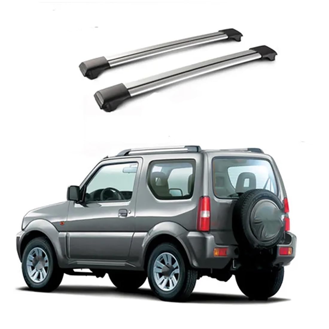 2 Stück Aluminium-Querträger für Autodachgepäckträger für Suzuki Jimny 1998-2018, Auto Offene Dachreling Dachgepäckablage Diebstahl-Bars Auto Zubehör von LIULAOGEN