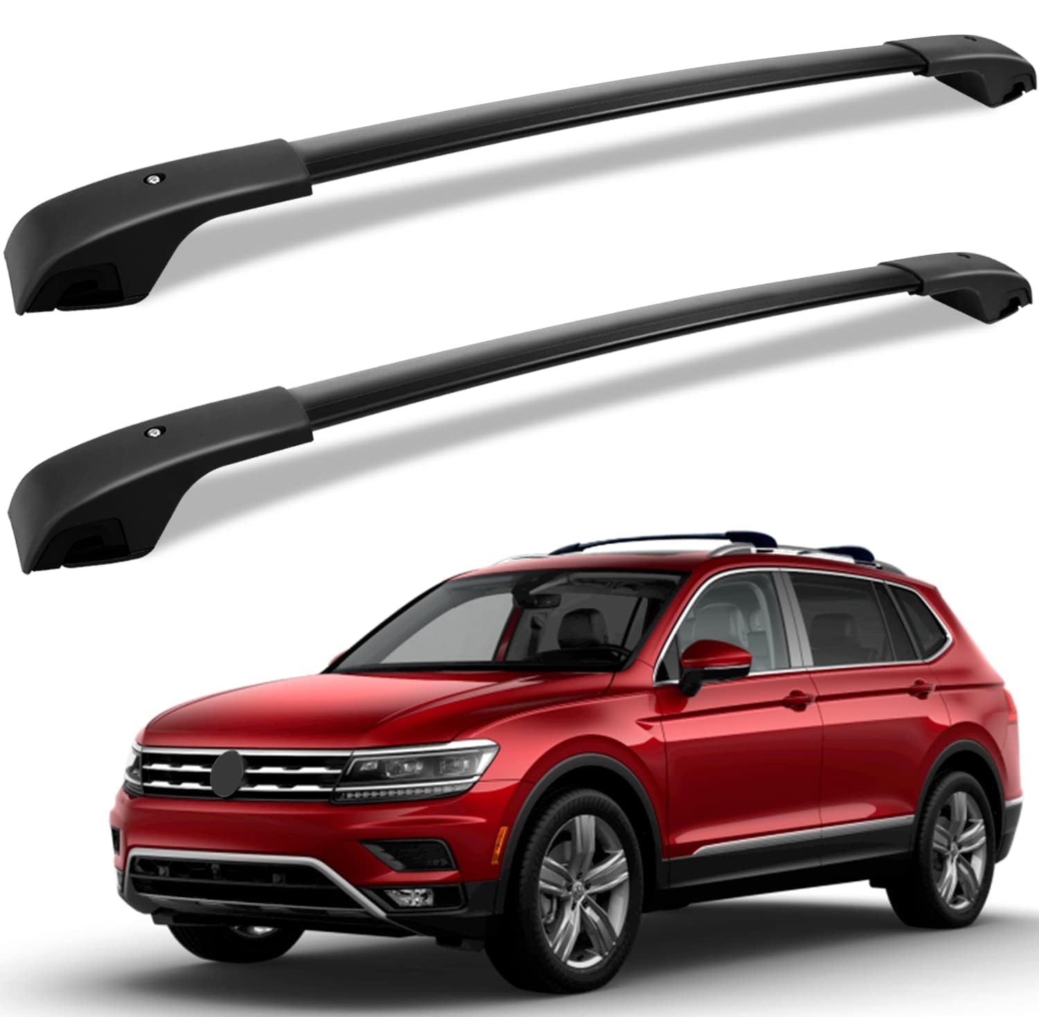 2 Stück Aluminium-Querträger für Autodachgepäckträger für VW Tiguan 2018-2023, Auto Offene Dachreling Dachgepäckablage Diebstahl-Bars Auto Zubehör von LIULAOGEN