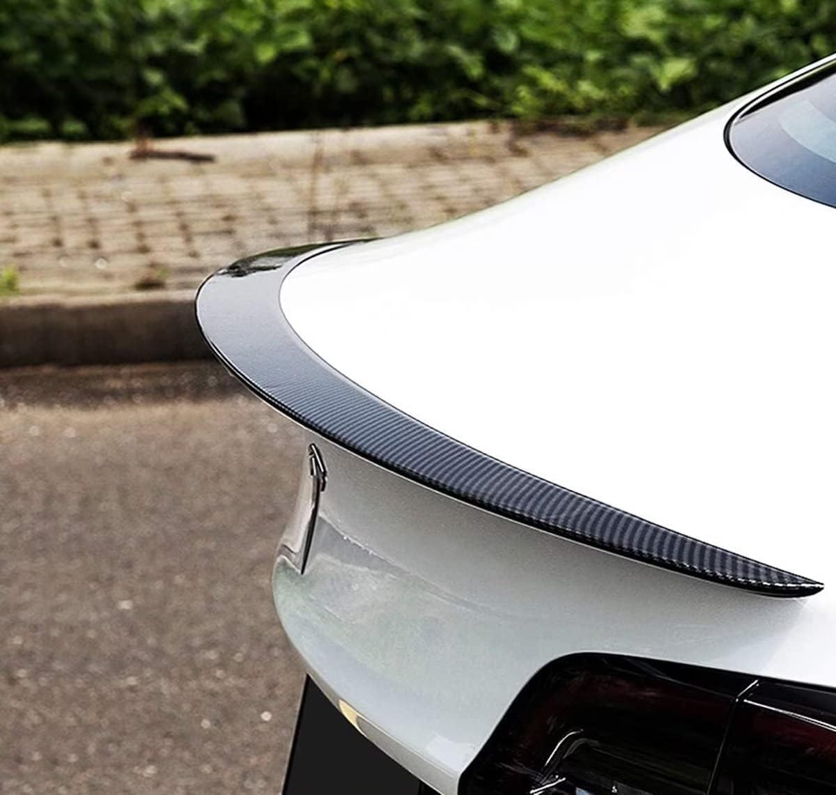 Heckspoiler Aus Echtem Carbon für Tesla Model 3 2016-2020, Auto Heckspoiler Auto Heckflügel-Dekoration Ohne Perforation Fahrzeug Stabilität Schwanz Zubehör von LIULAOGEN