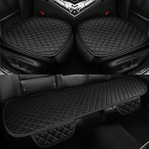 LIULAOGEN 3 Teiliges Set Auto Sitzkissen für Audi A1 4 door 2010-2015, Komfortschutz für Das Innenkissen des Autos, Sitzauflage Vordersitzbezüge und Rücksitzbezüge Zubehör,D/BLACK von LIULAOGEN