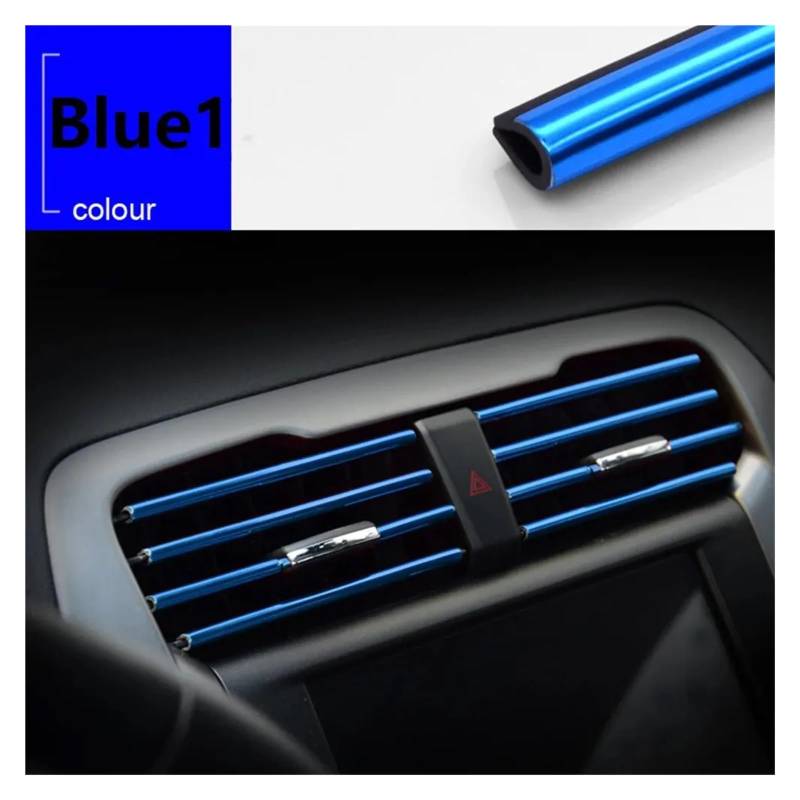 LIUONZTFD 10 Stücke 20 cm Auto Klimaanlage Steckdose Dekorative U-Form Moulding Trim Dekor Streifen Auto Styling Auto Tür Rand Eckenschutz(Blue) von LIUONZTFD