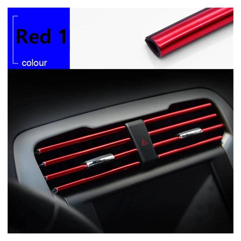 LIUONZTFD 10 Stücke 20 cm Auto Klimaanlage Steckdose Dekorative U-Form Moulding Trim Dekor Streifen Auto Styling Auto Tür Rand Eckenschutz(Red) von LIUONZTFD