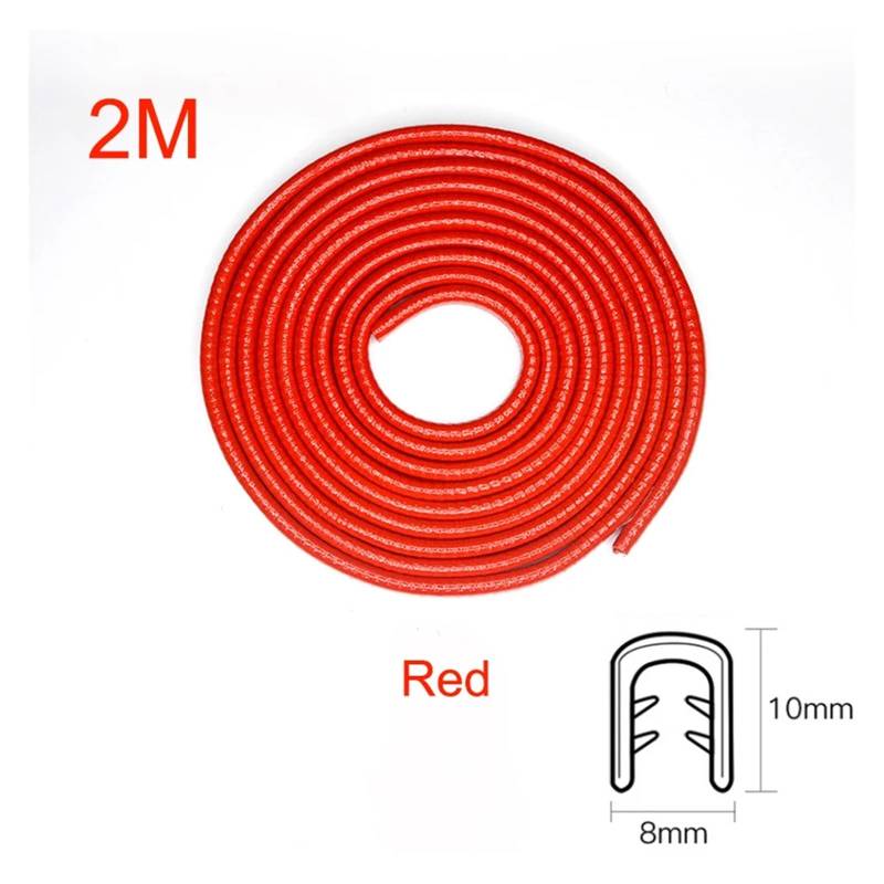 LIUONZTFD Autotürkanten-Kratzschutz mit Stahlscheibe, Stoßstangenverkleidung, Kanten-Kratzschutz, Streifen, Dichtungsschutz, Styling-Schutz, Dekor(Red 2M) von LIUONZTFD