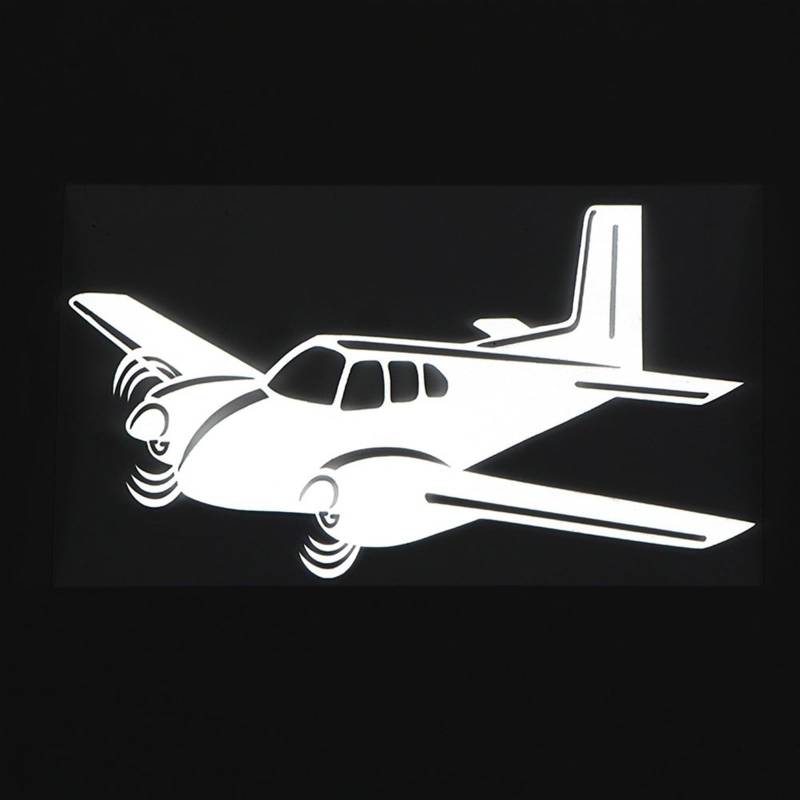 15,5 X 8,3 Cm Große Vinyl-Autoaufkleber Für Flugzeuge Mit Zweimotorigem Antrieb(Silver) von LIVZFRLZ