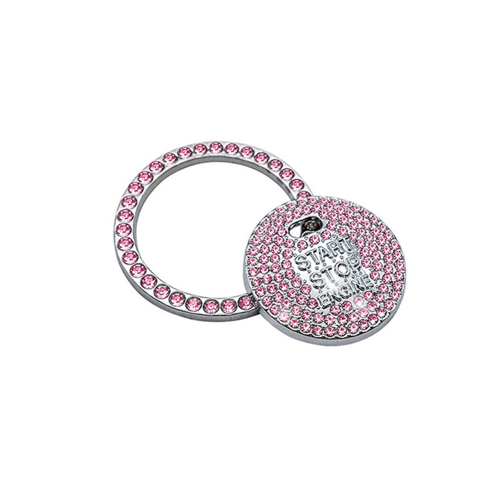 1Pc Auto Aufkleber Motor Zündung Start-Taste Dekor Ring Kristall Aufkleber Bling Start Stop Zündung Push Button Schalter Abdeckung(Pink) von LIVZFRLZ