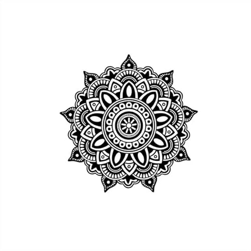 Autoaufkleber 1 STÜCKE Mandala Göttliches Muster Grafik Kapuze Vorderseite Tür Dekoration Spaß Vinyl Aufkleber PVC Aufkleber(Black,M 50X50CM) von LIVZFRLZ