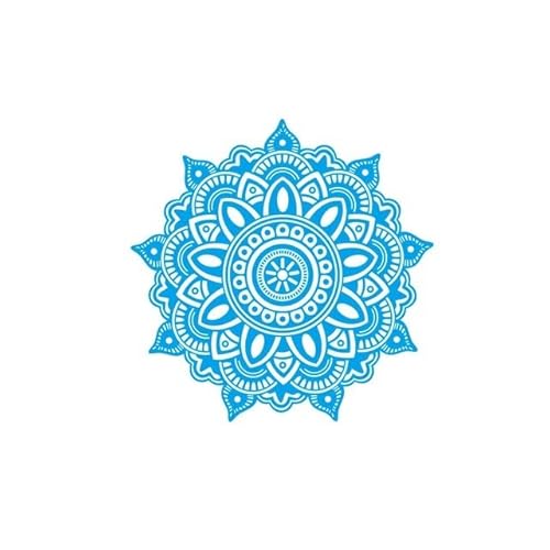 Autoaufkleber 1 STÜCKE Mandala Göttliches Muster Grafik Kapuze Vorderseite Tür Dekoration Spaß Vinyl Aufkleber PVC Aufkleber(Blue,S 30X30CM) von LIVZFRLZ