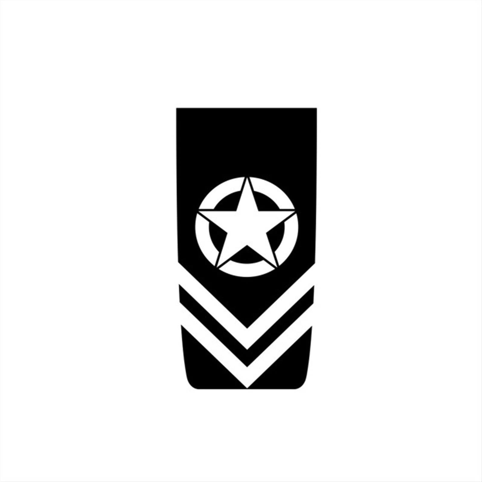 Autoaufkleber Army Stars Vinyl-Aufkleber für die Motorhaube, wasserdichter Sonnenschutz-Autoaufkleber PVC Aufkleber(Black,M 115X45CM) von LIVZFRLZ