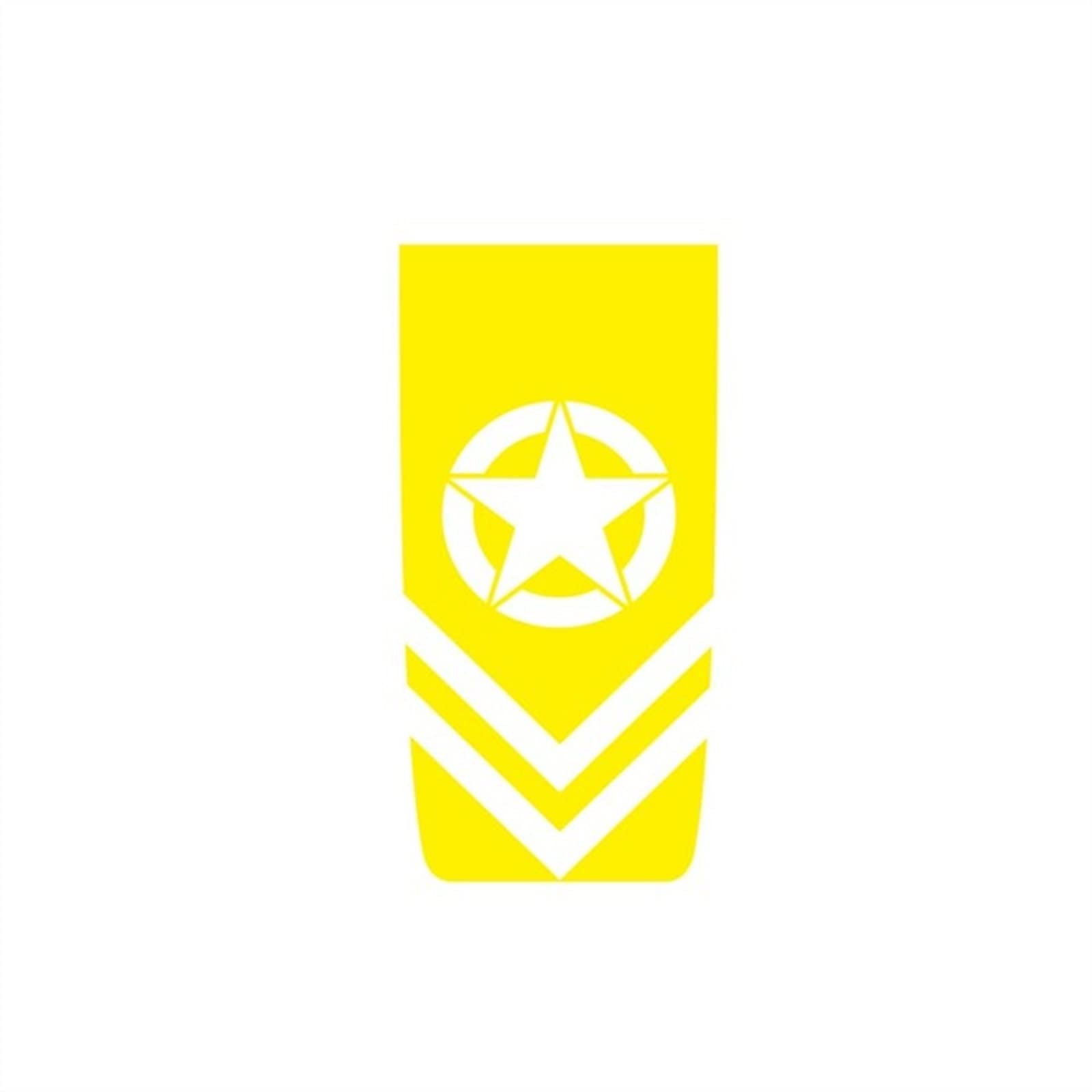 Autoaufkleber Army Stars Vinyl-Aufkleber für die Motorhaube, wasserdichter Sonnenschutz-Autoaufkleber PVC Aufkleber(Yellow,M 115X45CM) von LIVZFRLZ